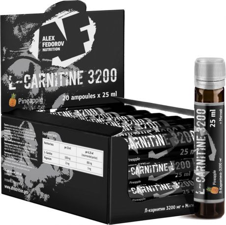 Жиросжигатель Alex Fedorov Nutrition "L-Carnitine 3200", ананас, 500 мл