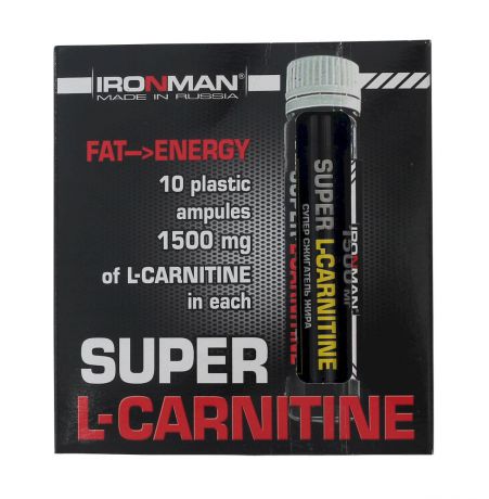 Жиросжигатель Ironman "Супер L-Карнитин", 10 флаконов х 25 мл
