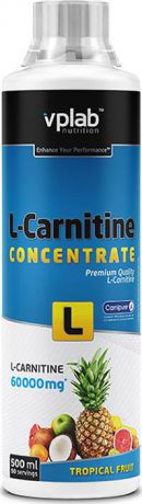 Карнитин Vplab "L-Carnitine Concentrate", концентрат, тропические фрукты, 500 мл