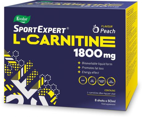 L-карнитин SportExpert "L-carnitine", яблоко, 1800 мг, 8 флаконов x 50 мл