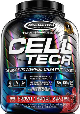 Креатиновый комплекс MuscleTech "Cell Tech 6 lb", пунш, 2,72 кг