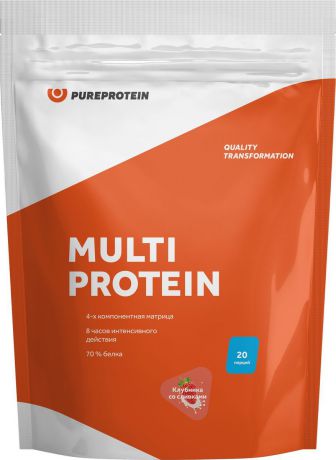 Протеин PureProtein "Multi Protein", клубника со сливками, 600 г