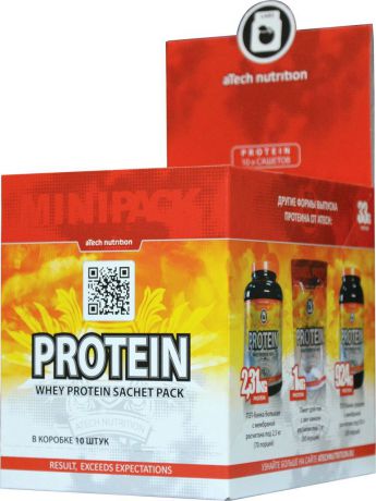 Протеин cывороточный aTech Nutrition "Whey Protein 100%", ваниль, 33 г, 10 шт