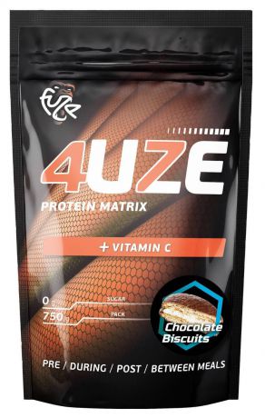 Протеин Fuze "4uze + Vitamin C", шоколадное печенье, 750 г