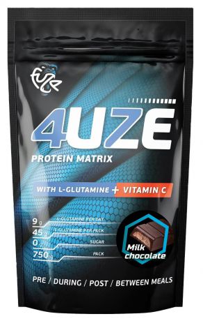 Протеин Fuze "4uze + Glutamine", молочный шоколад, 750 г