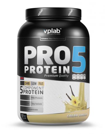 Протеин Vplab "Pro5 Protein", ваниль-крем, 1,2 кг