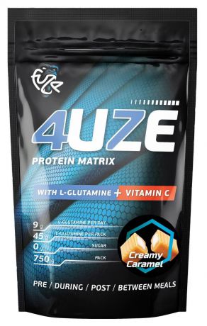 Протеин Fuze "4uze + Glutamine", сливочная карамель, 750 г