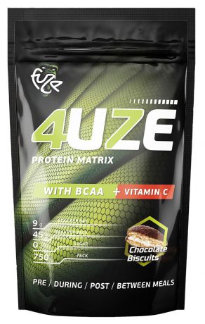 Протеин Fuze "4uze + BCAA", шоколадное печенье, 750 г