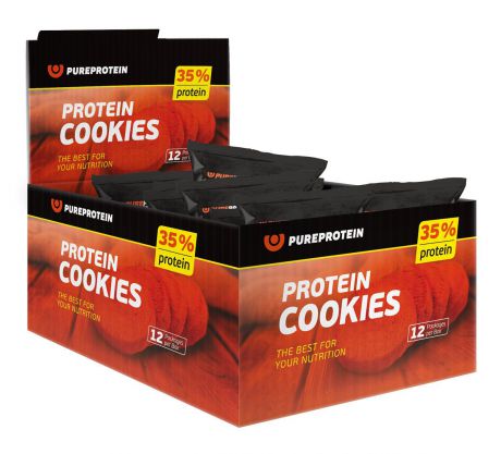 Печенье белковое PureProtein "Protein Cookies", шоколадное, с кусочками шоколада, 960 г, 12 упаковок
