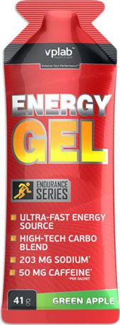 Энергетик VPLab "Energy Gel", кофеин, зеленое яблоко, 41 г