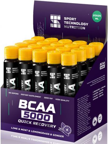 BCAA Sport Technology Nutrition "5000", лайм, имбирь, лимонграс, мята, 25 мл х 20 шт