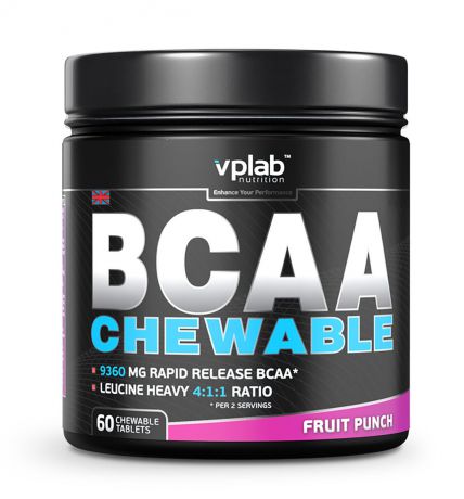 Аминокислоты VPLab "BCAA Chewable", 60 капсул