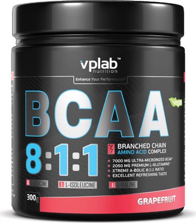 Аминокислоты Vplab "BCAA 8:1:1", грейпфрут, 300 г