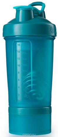 Шейкер спортивный BlenderBottle "ProStak Full Color", с контейнером, цвет: бирюзовый, 650 мл