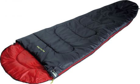 Спальный мешок High Peak "Action 250", цвет: антрацит, красный, левосторонняя молния