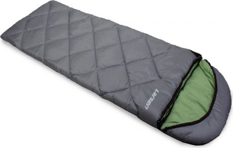 Спальный мешок Larsen "RS 350R-2", правосторонняя молния + дополнительный замок, цвет: серый, зеленый, 180 х 40 х 75 см