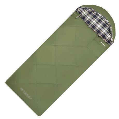 Спальник-одеяло Husky "GALY KIDS -5С", правая молния, цвет: зеленый