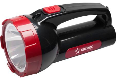 Фонарь ручной Космос "KOCAc9105WLED", аккумуляторный, цвет: черный, красный