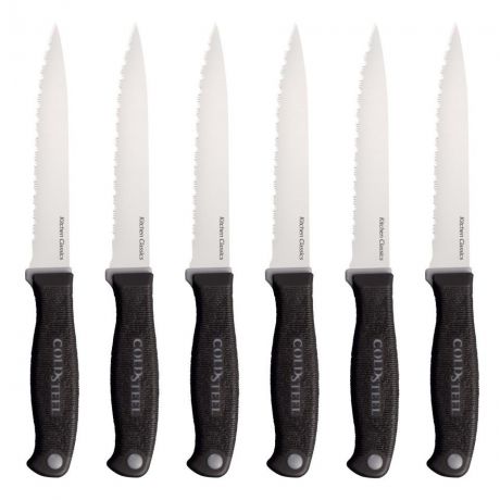 Набор ножей Cold Steel "Steak Knife", цвет: черный, длина клинка 4 5/8", 6 шт
