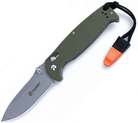 Нож туристический "Ganzo", цвет: зеленый, стальной, длина лезвия 8,9 см. G7412-GR-WS