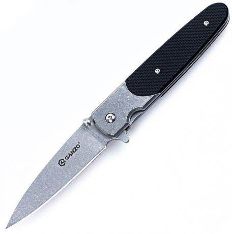 Нож туристический "Ganzo", цвет: черный, стальной, длина лезвия 8,7 см. G743-2-BK