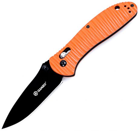 Нож туристический "Ganzo", цвет: оранжевый, черный, длина лезвия 8,6 см. G7393P