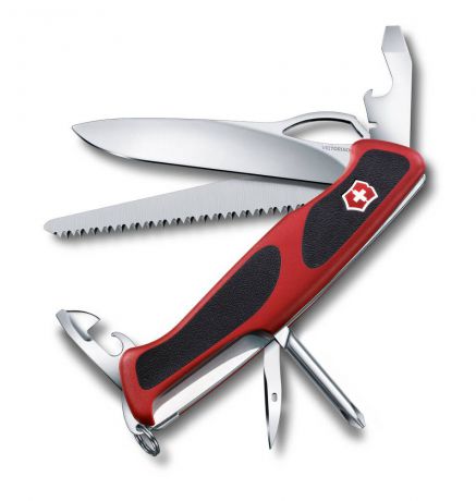 Нож перочинный Victorinox RangerGrip 78 0.9663.MC, цвет: красный, черный