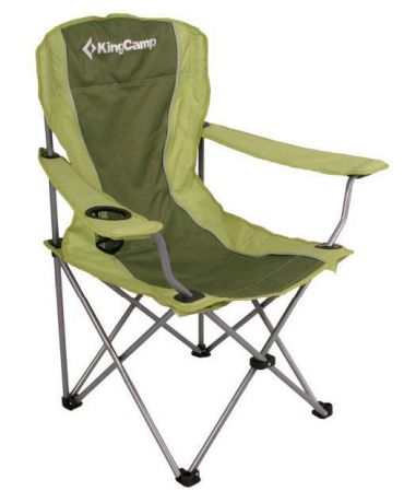 Кресло складное KingCamp "Arms Chair In Steel", цвет: зеленый