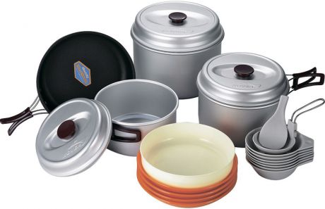 Набор походной посуды Kovea, цвет: белый, оранжевый, черный, 24 предмета