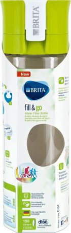 Фильтр-бутылка Brita "Fill & Go Vital", со сменным картриджем, цвет: лайм, 0,6 л