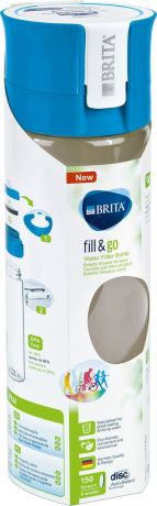 Фильтр-бутылка Brita "Fill & Go Vital", со сменным картриджем, цвет: голубой, 0,6 л
