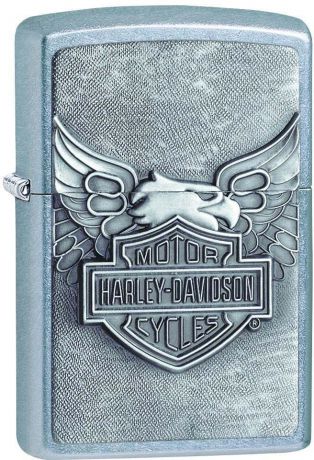Зажигалка Zippo "Harley-Davidson", цвет: серебристый, 3,6 х 1,2 х 5,6 см. 28323