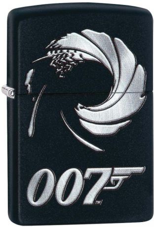 Зажигалка Zippo "James Bond" , цвет: черный, 3,6 х 1,2 х 5,6 см. 53768