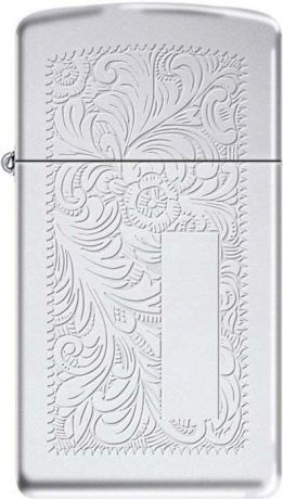 Зажигалка Zippo "Slim Venetian", цвет: серебристый, 3 х 1 х 5,5 см. 617