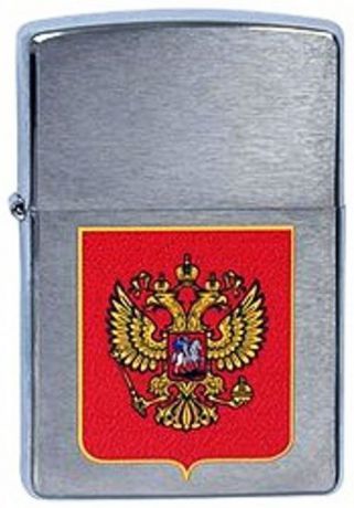 Зажигалка Zippo "Герб России", цвет: серебристый, 3,6 х 1,2 х 5,6 см. 39772
