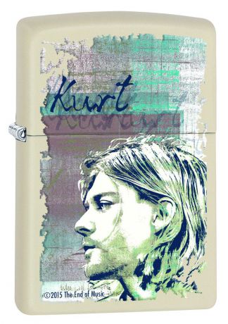 Зажигалка Zippo "Kurt Cobain", 3,6 х 1,2 х 5,6 см. 29051
