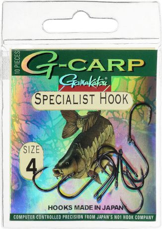 Крючок рыболовный Gamakatsu "G-Carp. Specialist Hook", №4, 10 шт