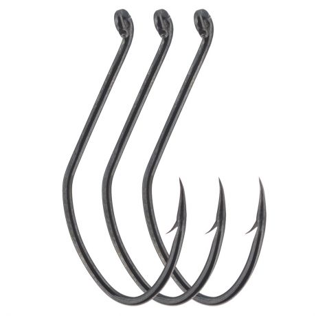 Крючки рыболовные Cobra "Catfish", цвет: черный, размер 8/0, 3 шт