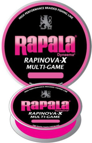 Леска плетеная Sufix Rapala Rapinova-X Multi Game, цвет: розовый, длина 150 м, нагрузка 13,7 кг