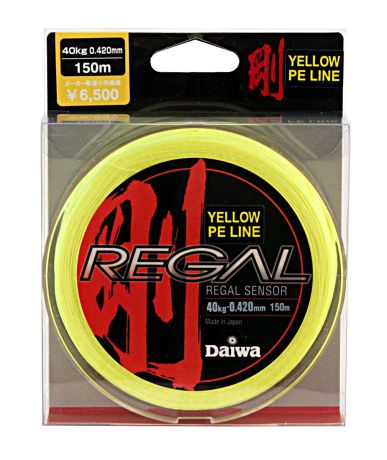 Леска плетеная Daiwa "Regal Sensor", цвет: желтый, 0,42 мм, 150 м