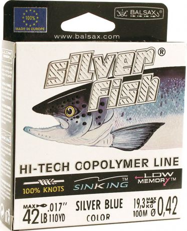 Леска Balsax Silver Fish, 100 м, 0,42 мм, 19,3 кг