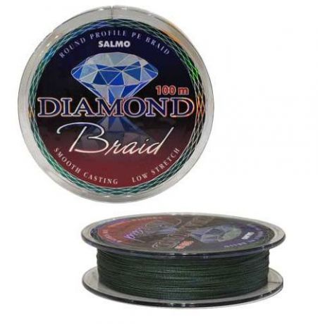 Шнур плетеный Salmo "Diamond Braid", цвет: зеленый, сечение 0,24 мм, длина 100 м