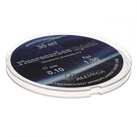 Леска Allvega "Fluorocarbon Hybrid", цвет: прозрачный, 30 м, 0,1 мм, 1,3 кг