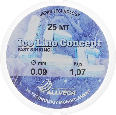 Леска Allvega "Ice Line Concept", сечение 0,09 мм, длина 25 м
