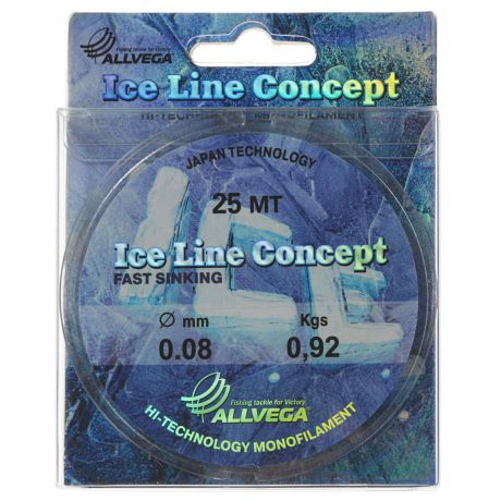 Леска Allvega "Ice Line Concept", сечение 0,08 мм, длина 25 м