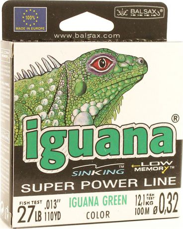 Леска Balsax Iguana, 100 м, 0,32 мм, 12,1 кг