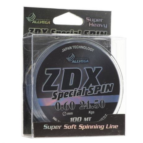 Леска Allvega "ZDX Special Spin", цвет: светло-серый, 100 м, 0,60 мм, 24,5 кг