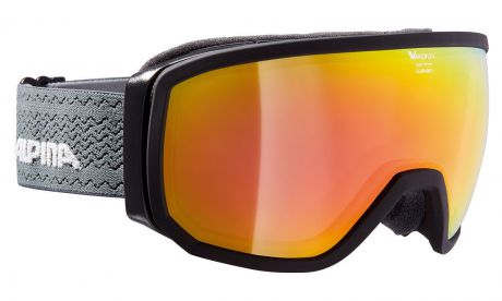 Очки горнолыжные Alpina "Scarabeo VMM", цвет: антрацитовый, серый, оранжевый