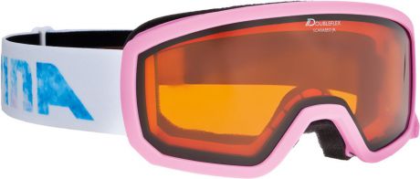 Очки горнолыжные Alpina Scarabeo JR. DH S2 (7-14), цвет: белый, розовый