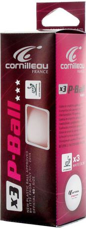 Мяч для пинг-понга Cornilleau "P-Ball", цвет: белый, 40 мм, 3 шт